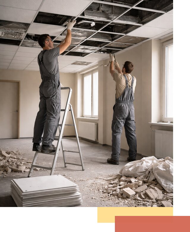 Демонтаж потолков Армстронг профессионально в Рязани