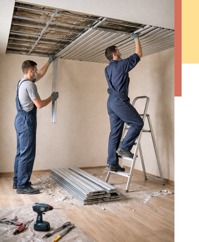 Демонтаж реечного потолка в Рязани от 4621 руб. быстро и недорого | ОТДЕЛОЧНИК-Рзн