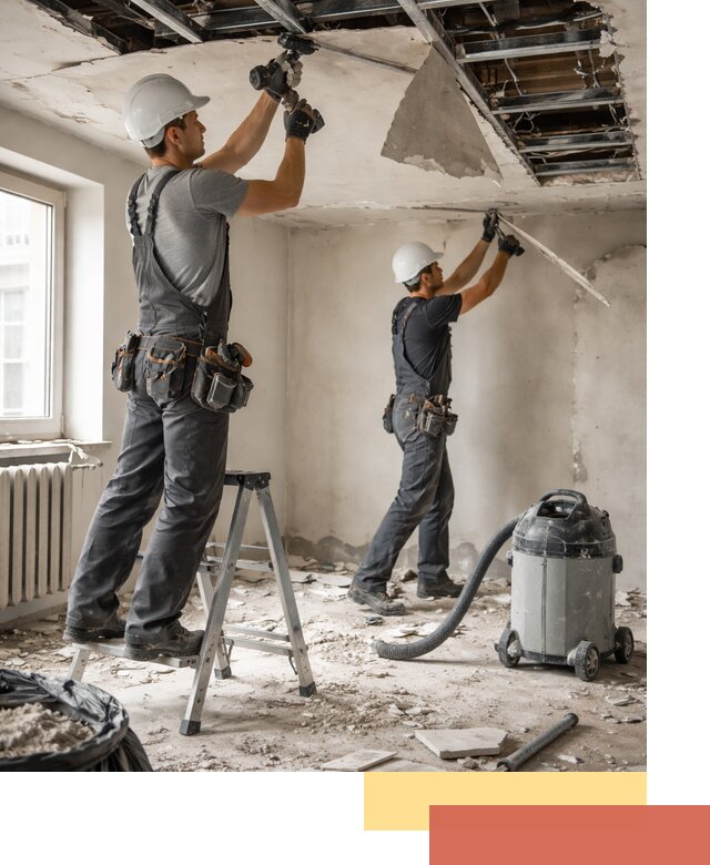 Демонтаж гипсокартонного потолка в Рязани быстро и аккуратно