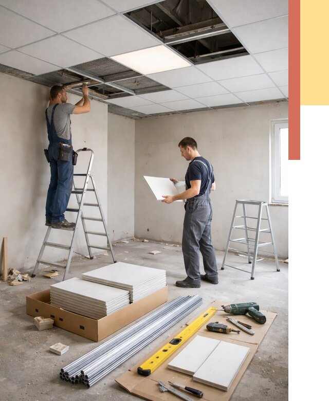 Монтаж потолка армстронг в Рязани от 4621 руб/м2 — быстрая установка под ключ | ОТДЕЛОЧНИК-Рзн