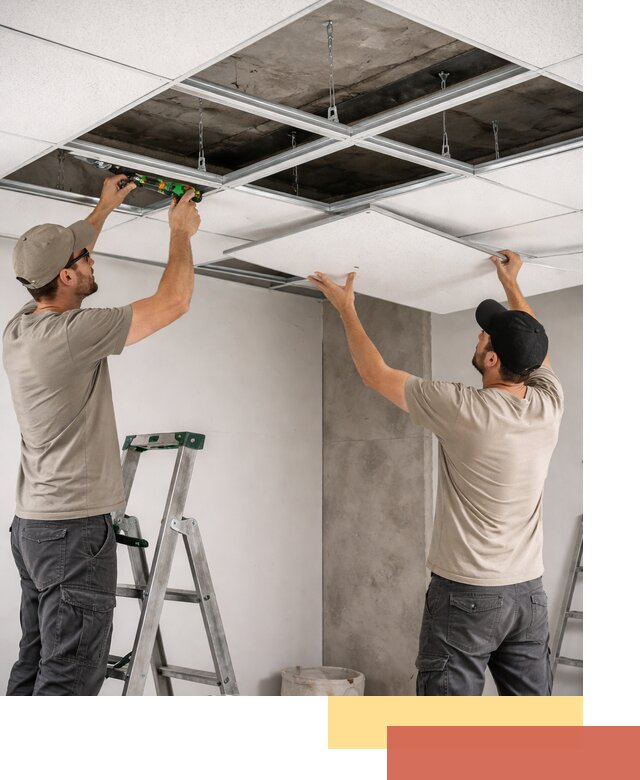 Монтаж потолка Армстронг под ключ в Рязани