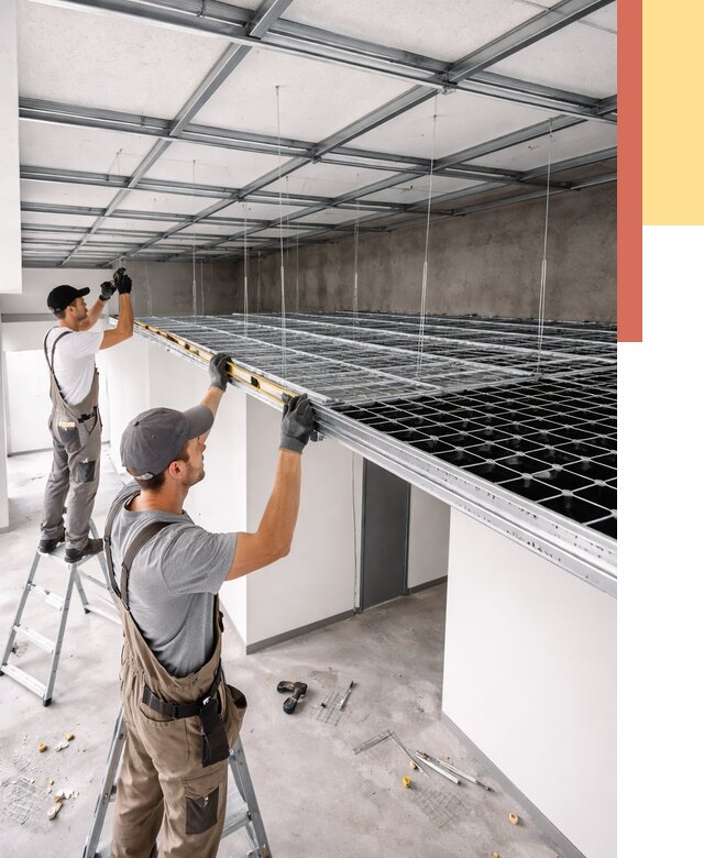 Монтаж потолка грильято в Рязани от 462 руб./м² — быстрая сборка под ключ | ОТДЕЛОЧНИК-Рзн