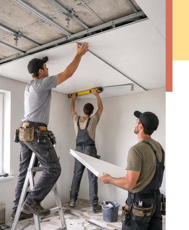 Монтаж потолка из ПВХ панелей в Рязани от 3594 руб./м2 — быстро и недорого | ОТДЕЛОЧНИК-Рзн