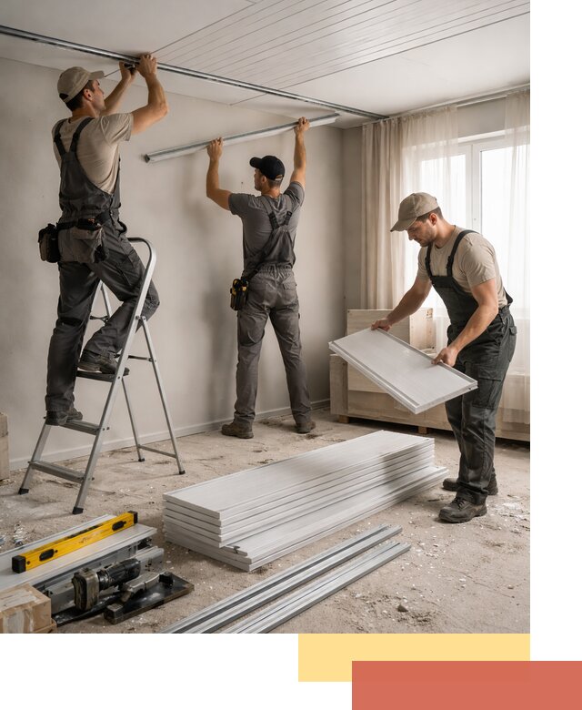 Монтаж потолка из ПВХ панелей в Рязани оперативно и качественно