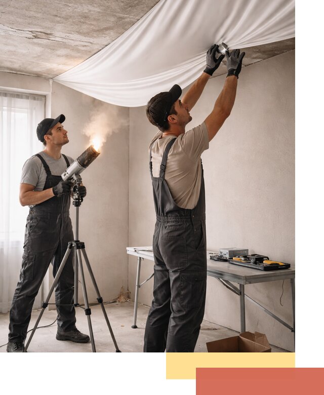 Установка натяжного потолка под ключ в Рязани