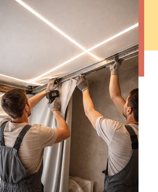 Монтаж натяжного потолка со световыми линиями в Рязани от 1232 руб. | ОТДЕЛОЧНИК-Рзн