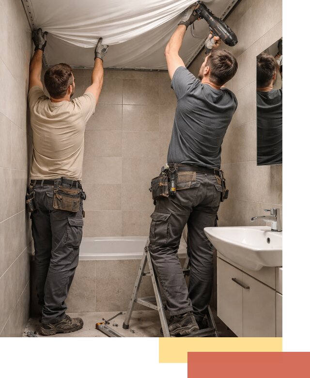 Монтаж натяжного потолка в ванной в Рязани быстро и качественно