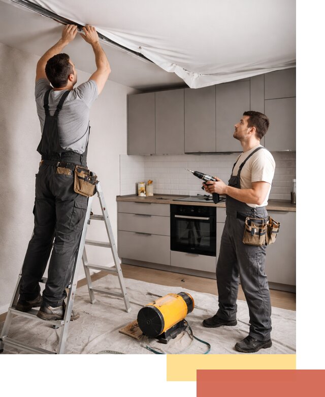 Монтаж натяжного потолка на кухне в Рязани