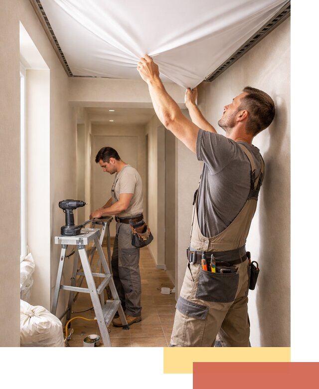 Монтаж натяжного потолка в прихожей в Рязани