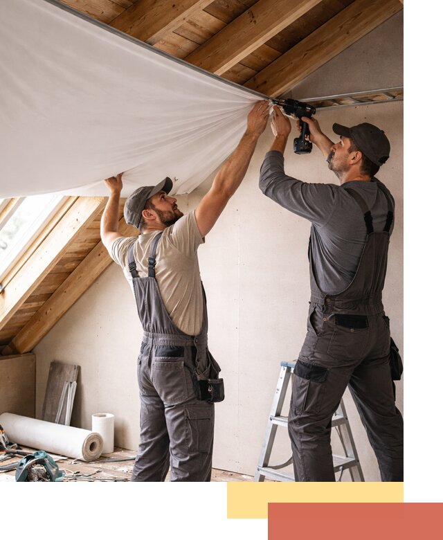 Монтаж натяжного потолка в мансарде в Рязани