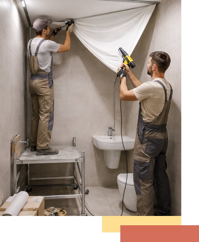 Монтаж натяжного потолка в санузле в Рязани