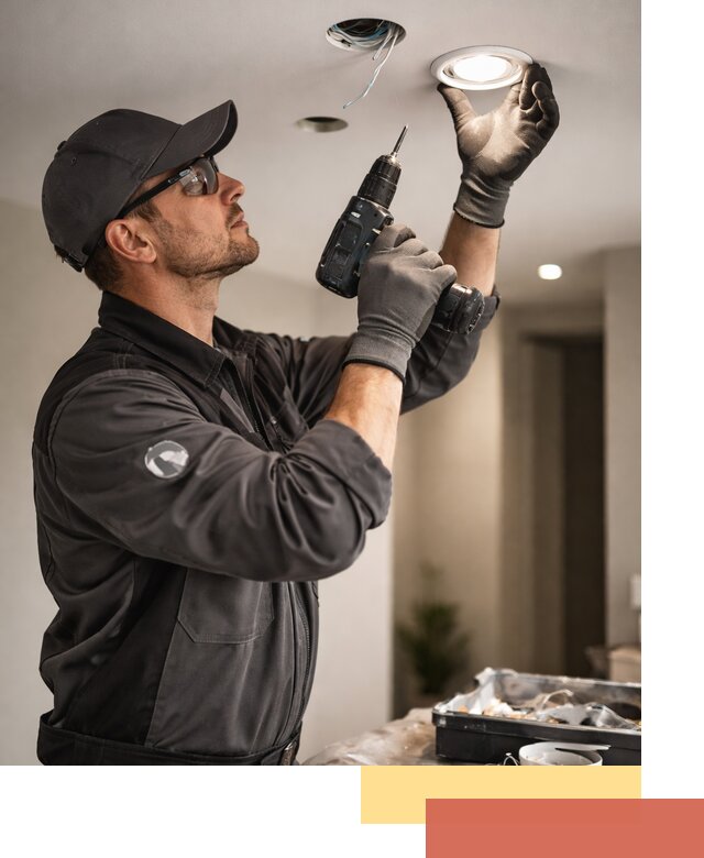 Установка точечных светильников в натяжной потолок в Рязани