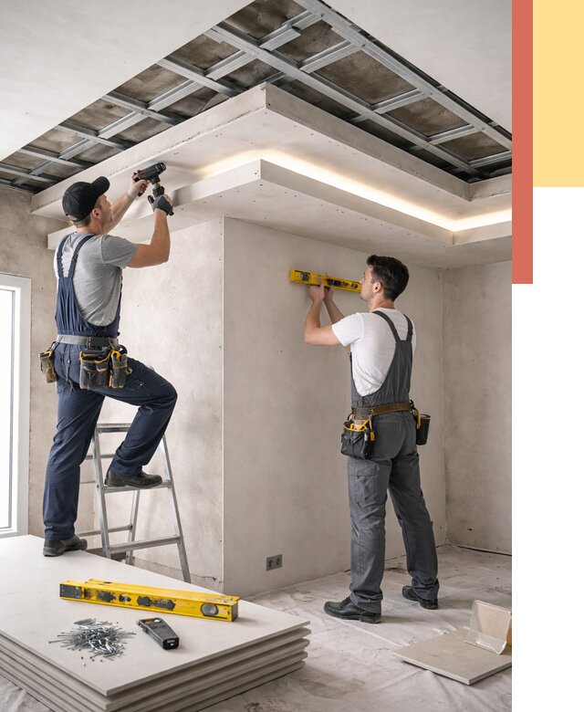 Двухуровневый потолок из гипсокартона в Рязани от 1489 руб. под ключ | ОТДЕЛОЧНИК-Рзн