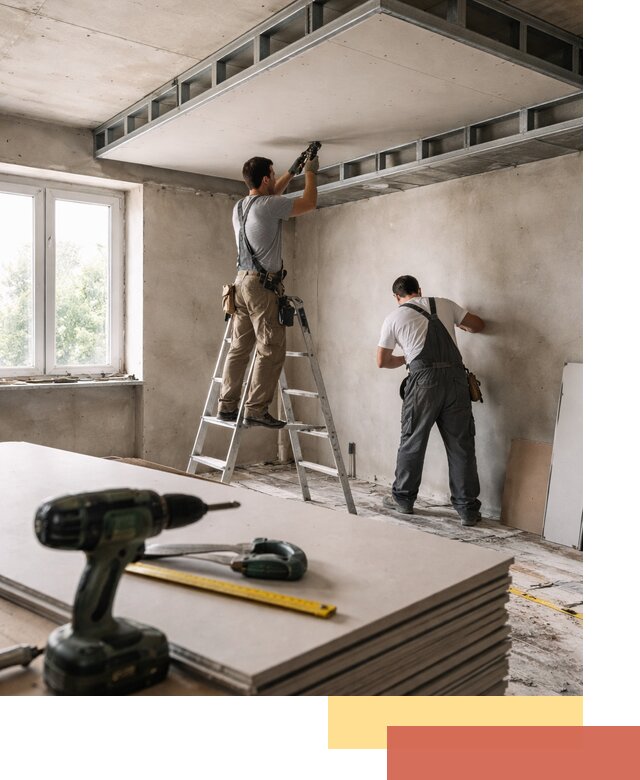 Двухуровневый потолок из гипсокартона в Рязани