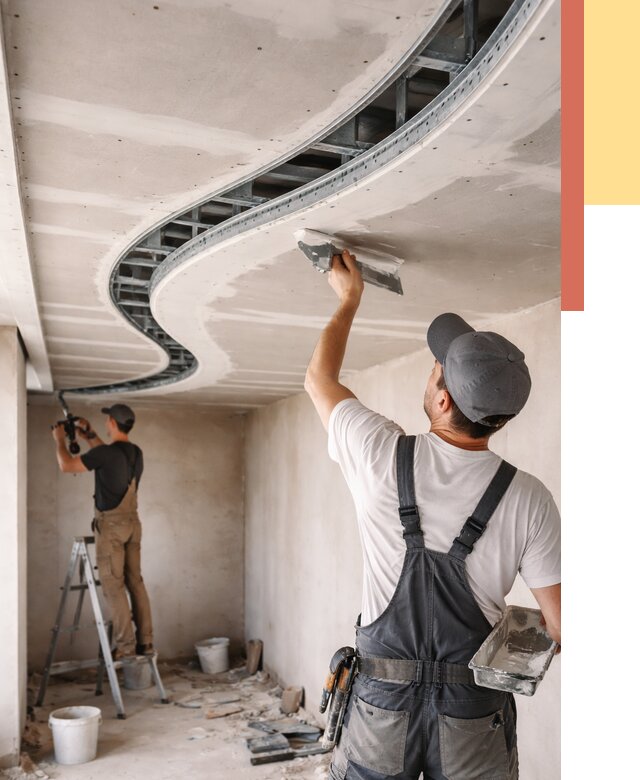 Криволинейный потолок из гипсокартона в Рязани от 2156 руб./м2 | ОТДЕЛОЧНИК-Рзн