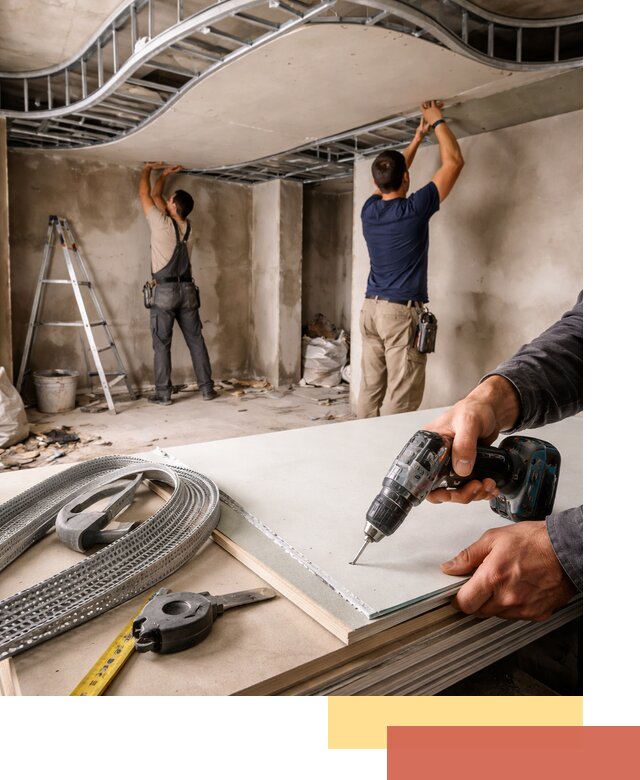 Криволинейный потолок из гипсокартона в Рязани — монтаж и отделка