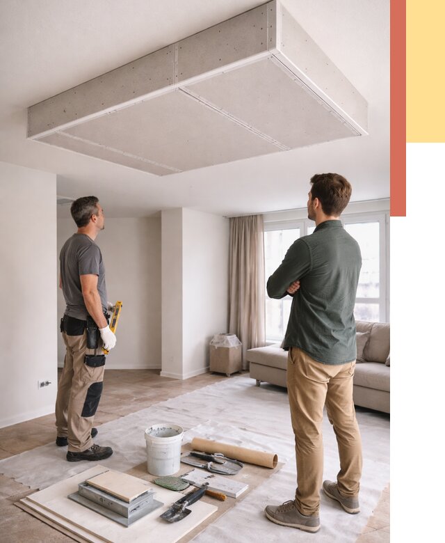 Короб на потолке из гипсокартона в Рязани от 2259 руб. — монтаж и услуги под ключ | ОТДЕЛОЧНИК-Рзн