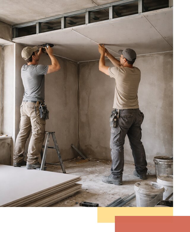 Короб из гипсокартона на потолке под ключ в Рязани