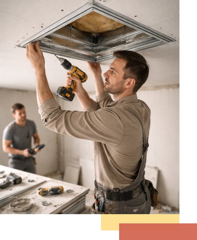 Монтаж люка в потолок из ГКЛ в Рязани