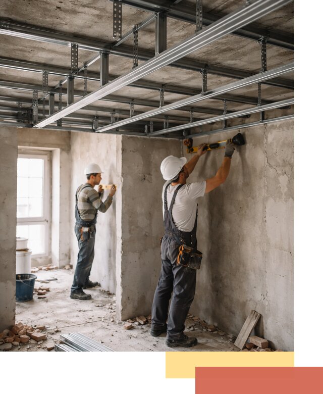 Монтаж каркаса потолка из профильного профиля в Рязани