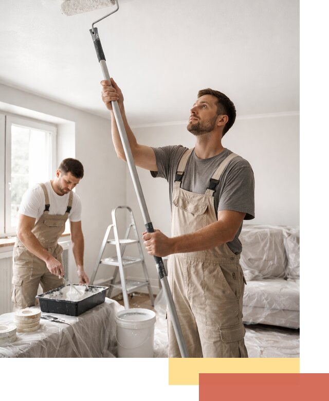 Покраска потолка водоэмульсионной краской в Рязани