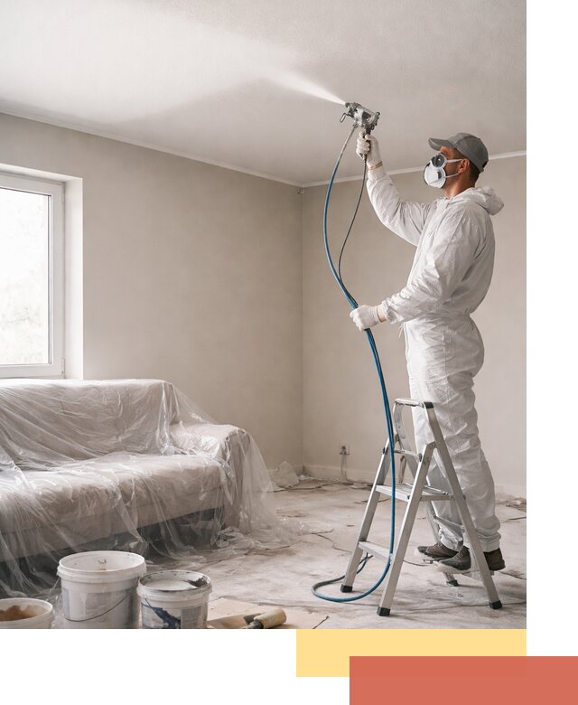 Покраска потолка краскопультом в Рязани быстро и качественно