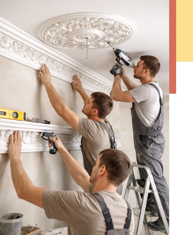 Монтаж лепнины на потолок в Рязани от 3286 руб. быстро и недорого | ОТДЕЛОЧНИК-Рзн