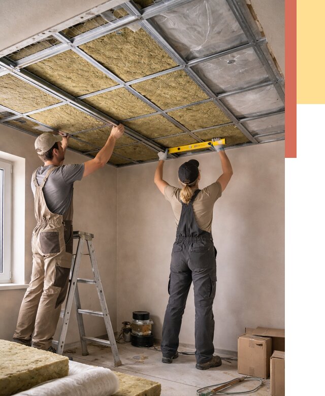 Шумоизоляция потолка в Рязани от 1284 руб. под ключ — услуги ОТДЕЛОЧНИК-Рзн